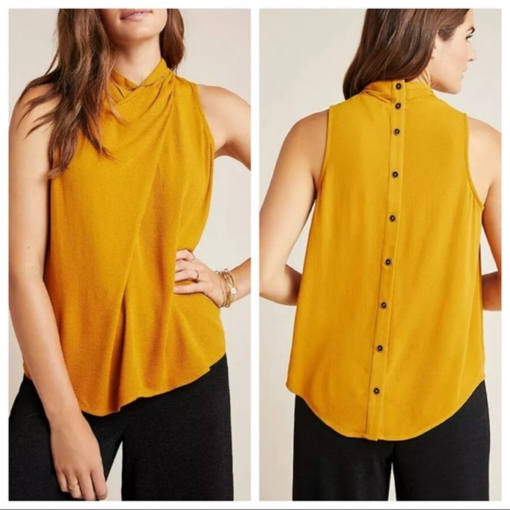Anthropologie MAEVE adair mustard high neck top